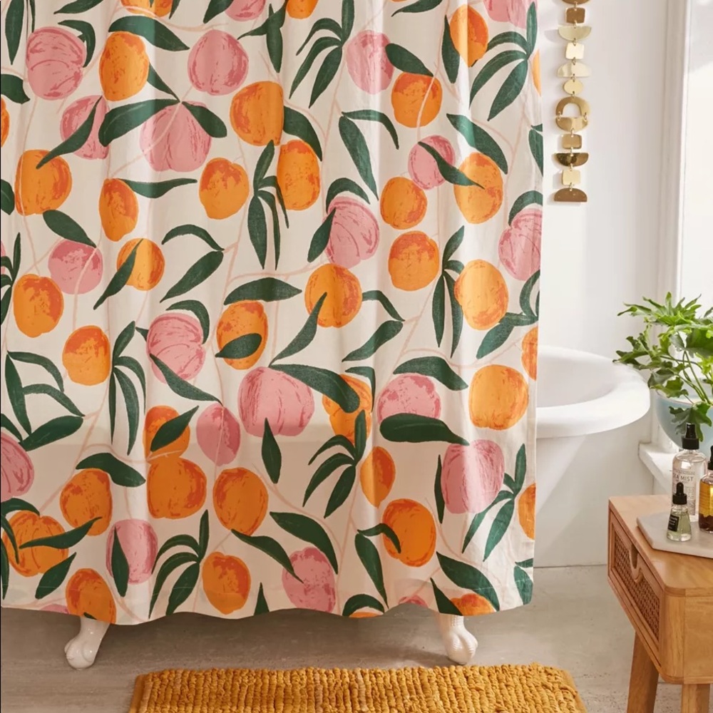 Peach shower curtain